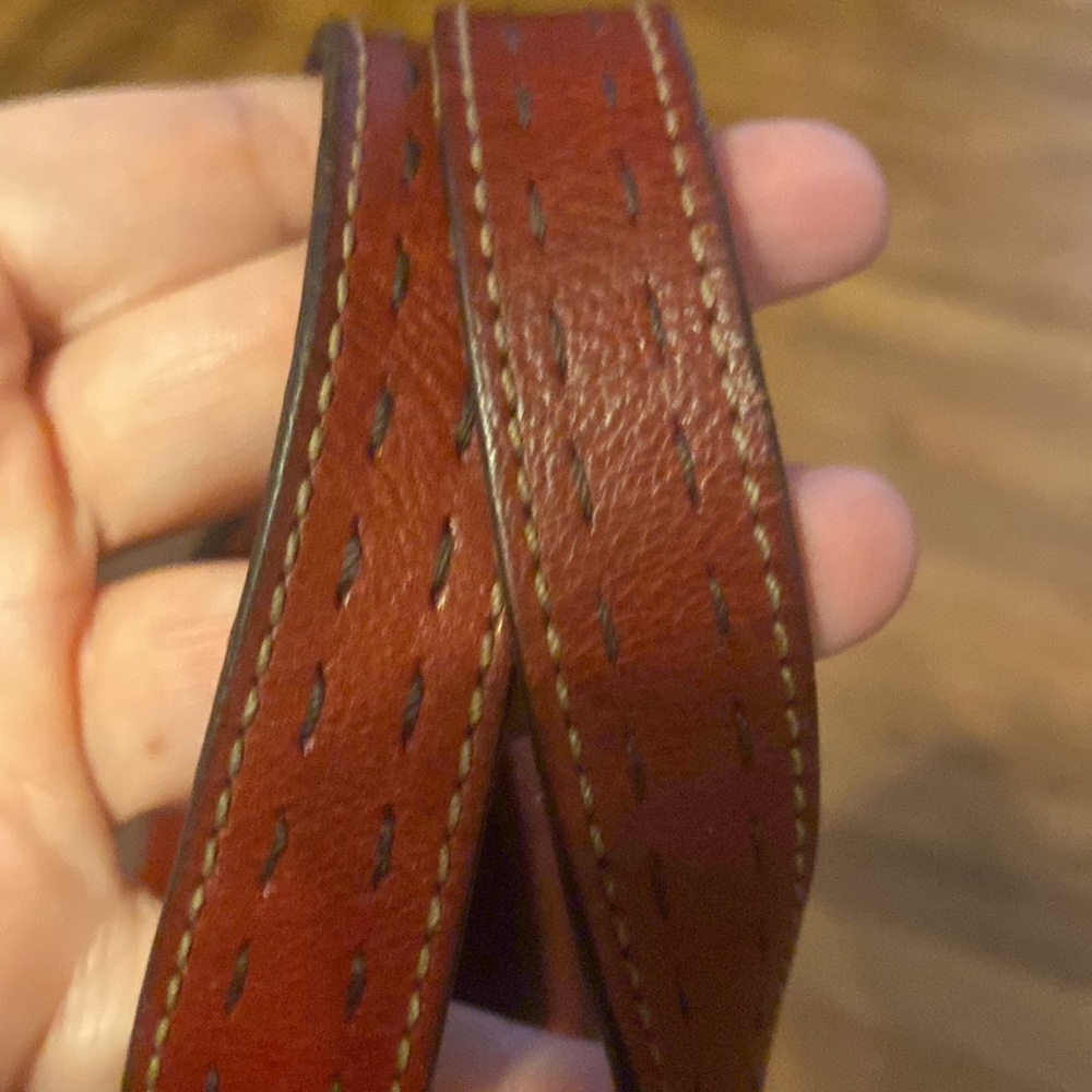 COPY - Medium Fossil Red Shoulder Bag with Smooth Leather Finish - Picture 10 of 11
